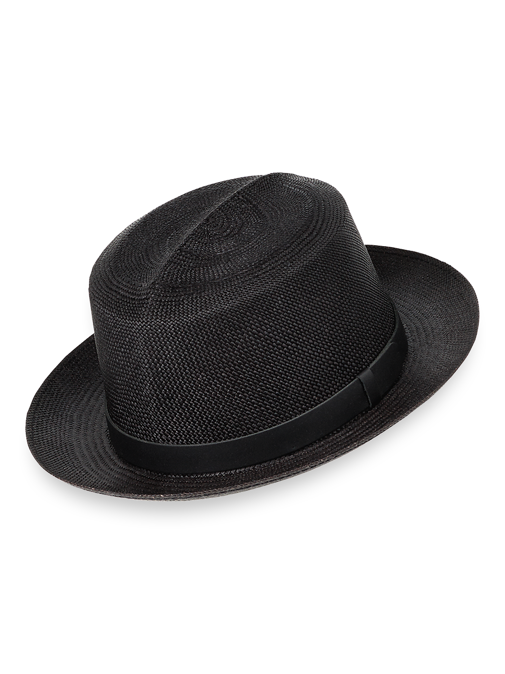 Product Image of Panama Fedora With Leather Band-Black