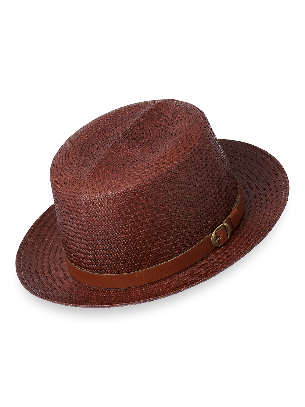 Product Image of Panama Fedora With Leather Band-Copper