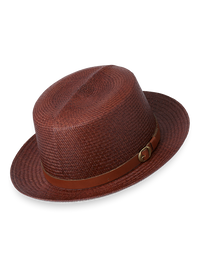 Panama Fedora With Leather Band - Copper