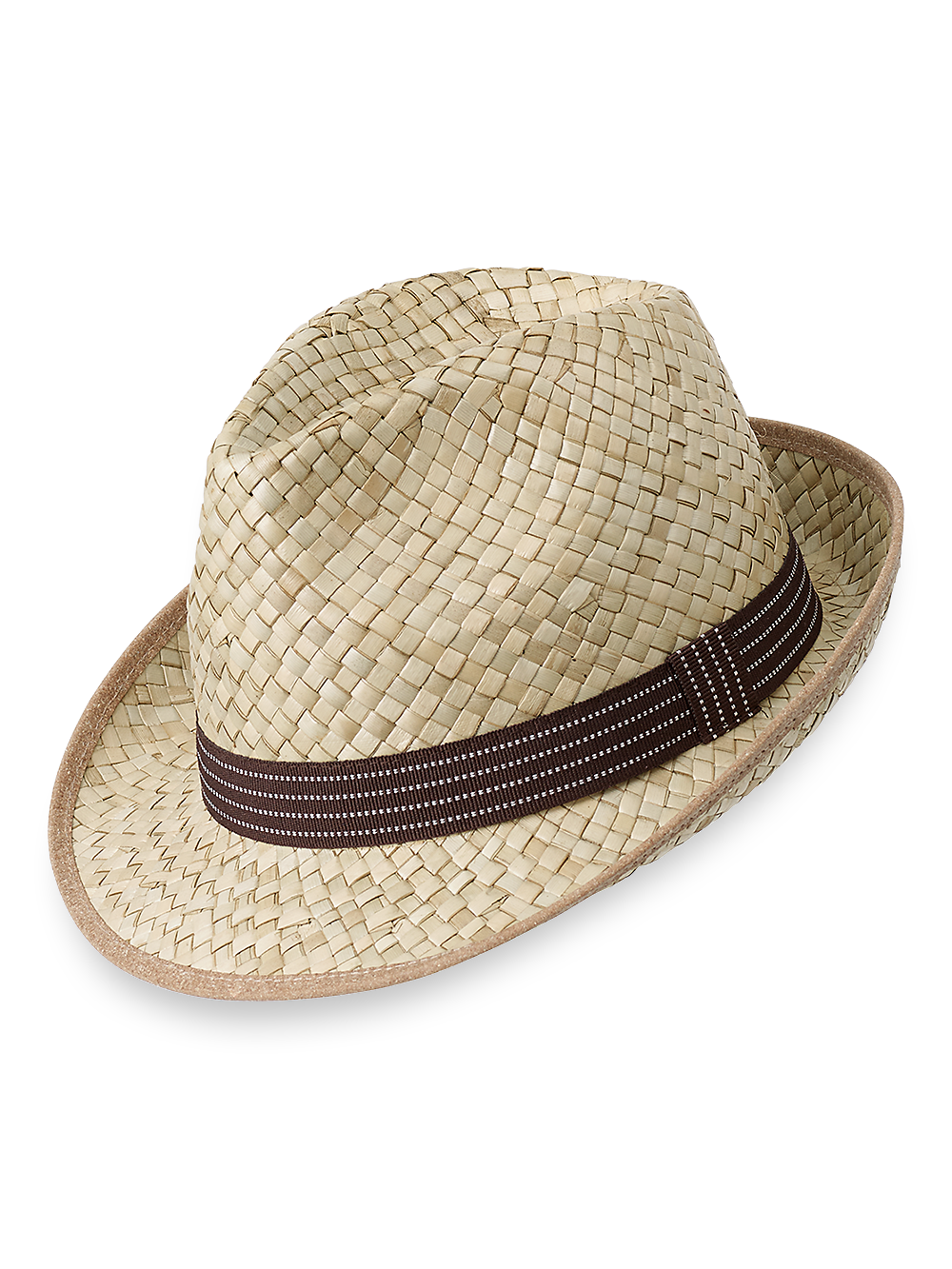 Product Image of Straw Fedora With Ribbon Band-1