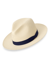 Straw Fedora With Ribbon Band - Natural