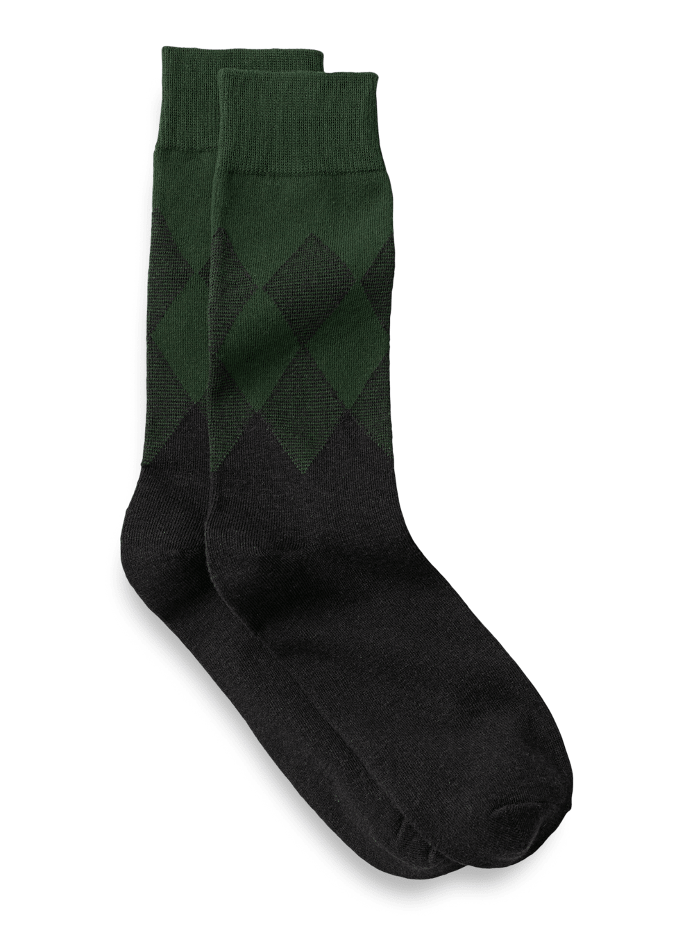 Product Image of Argyle Cotton Blend Socks-Green/Black