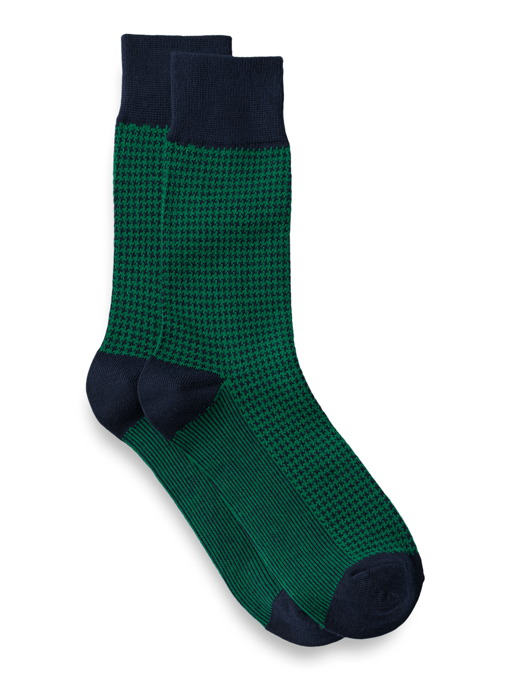 Product Image of Houndstooth Cotton Blend Sock-Green/Navy