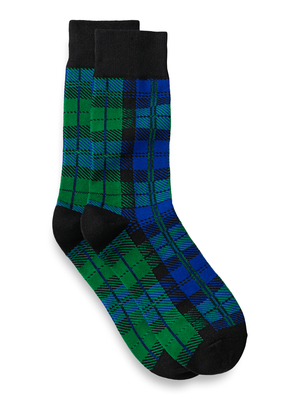 Product Image of Blackwatch Plaid Cotton Blend Socks-Blue Multi