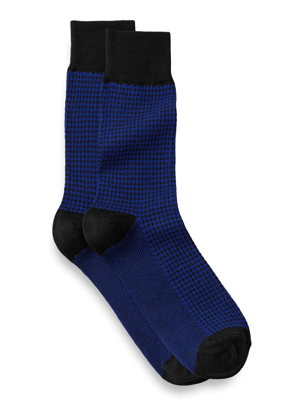 Product Image of Houndstooth Cotton Blend Sock-Blue/Black