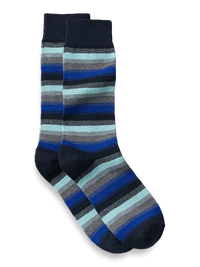 Stripe Cotton Blend Socks - Blue Multi