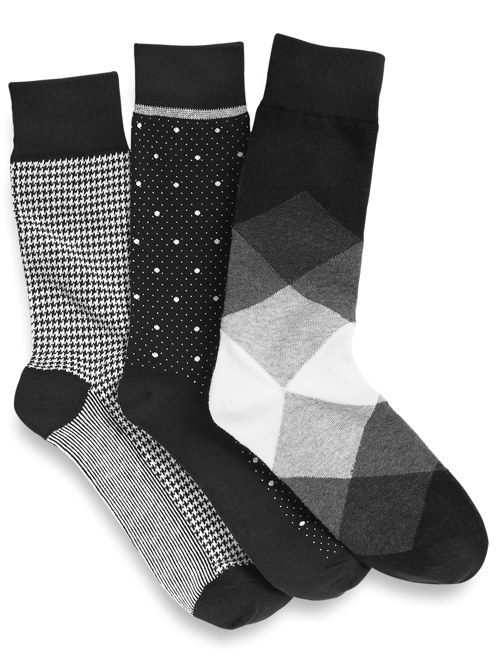 Product Image of 3 Pack Cotton Blend Sock-Black Multi