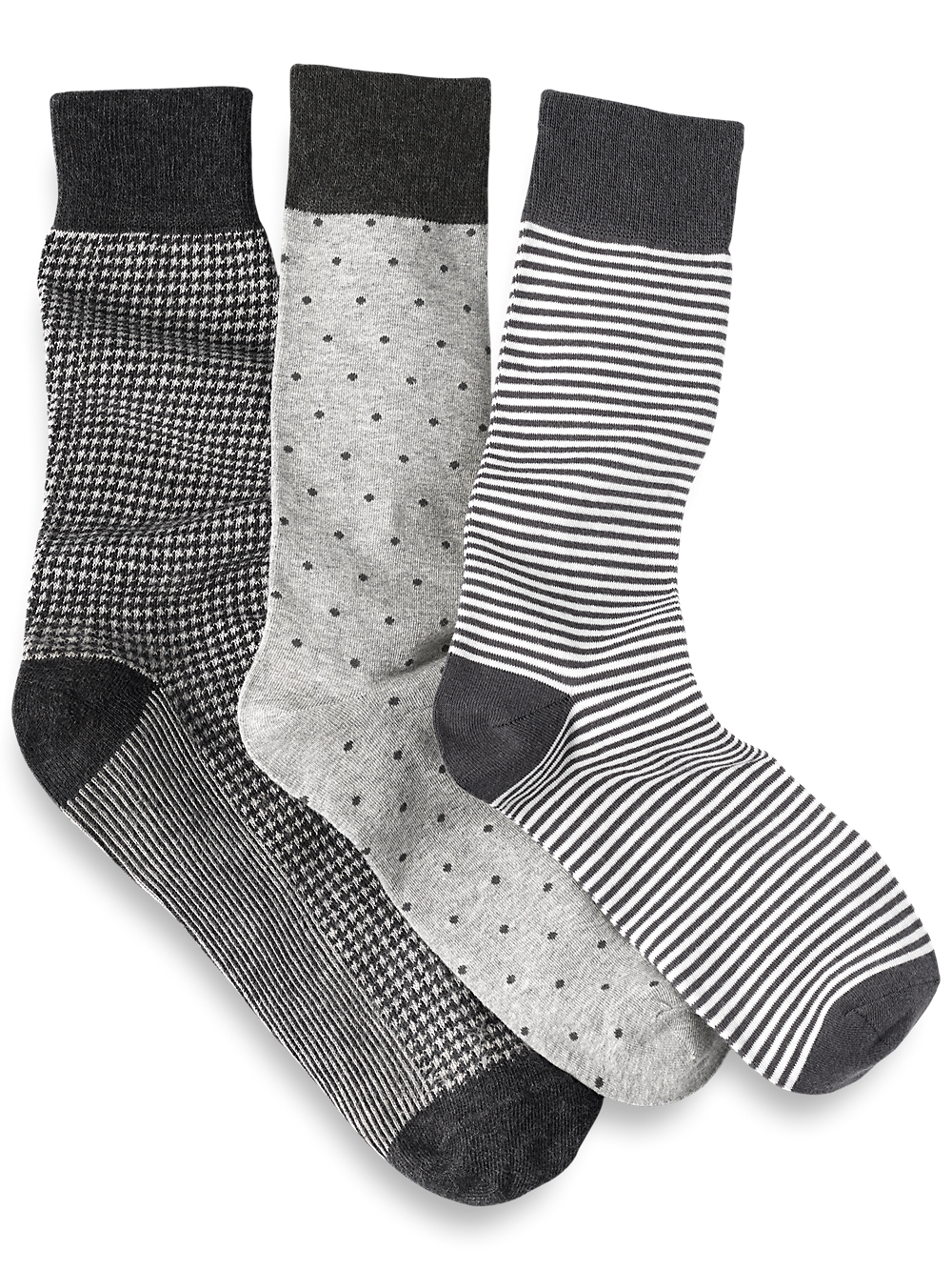 Product Image of 3 Pack Cotton Blend Sock-Grey Multi