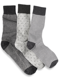 3 Pack Cotton Blend Sock - Grey Multi