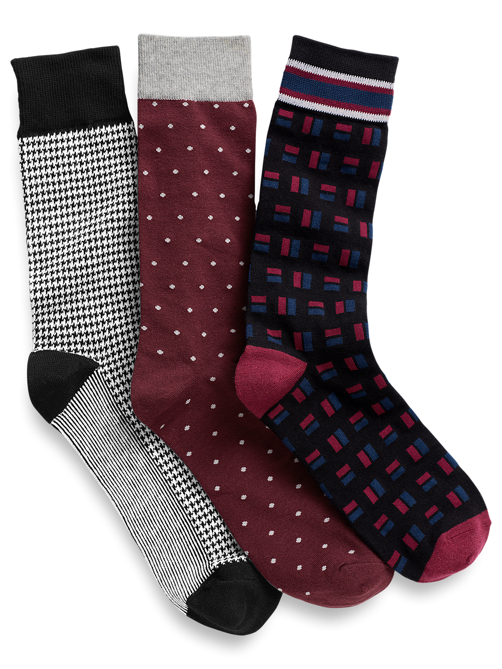 Product Image of 3 Pack Cotton Blend Sock-Black Multi