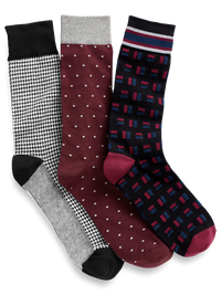 3 Pack Cotton Blend Sock - Black Multi