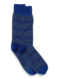 Stripe Cotton Blend Sock - Blue Multi