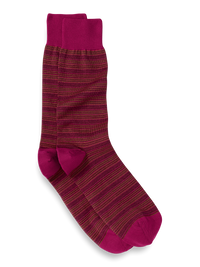 Stripe Cotton Blend Sock - Berry Multi