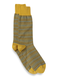 Stripe Cotton Blend Socks - Yellow Multi