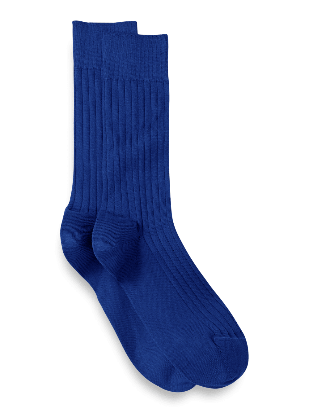 Product Image of Solid Rib With Contrast Cotton Blend Sock-Blue/Red