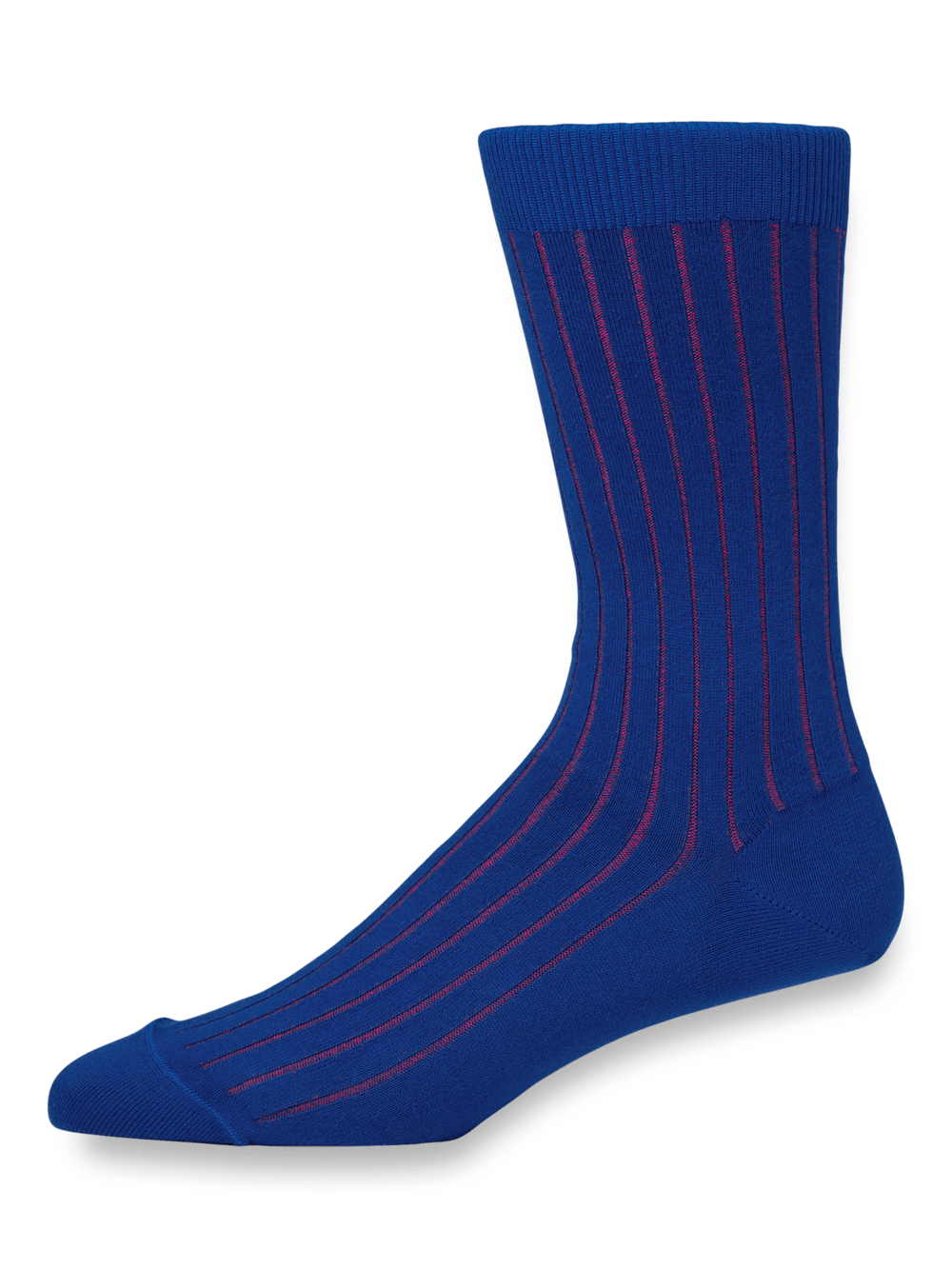 Alternate Image of Solid Rib With Contrast Cotton Blend Sock-1