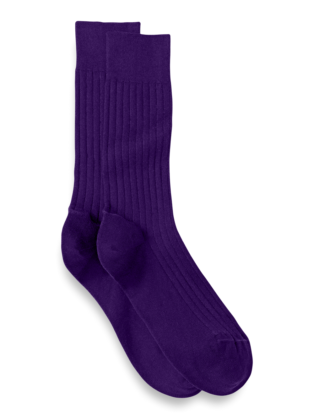 Product Image of Solid Cotton Blend Sock-Purple/Tan