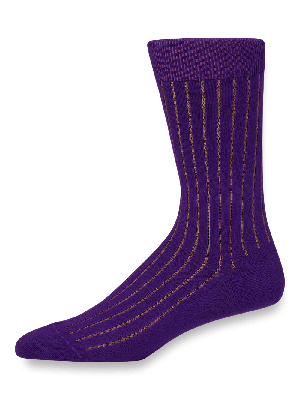 Alternate Image of Solid Rib With Contrast Cotton Blend Sock-1