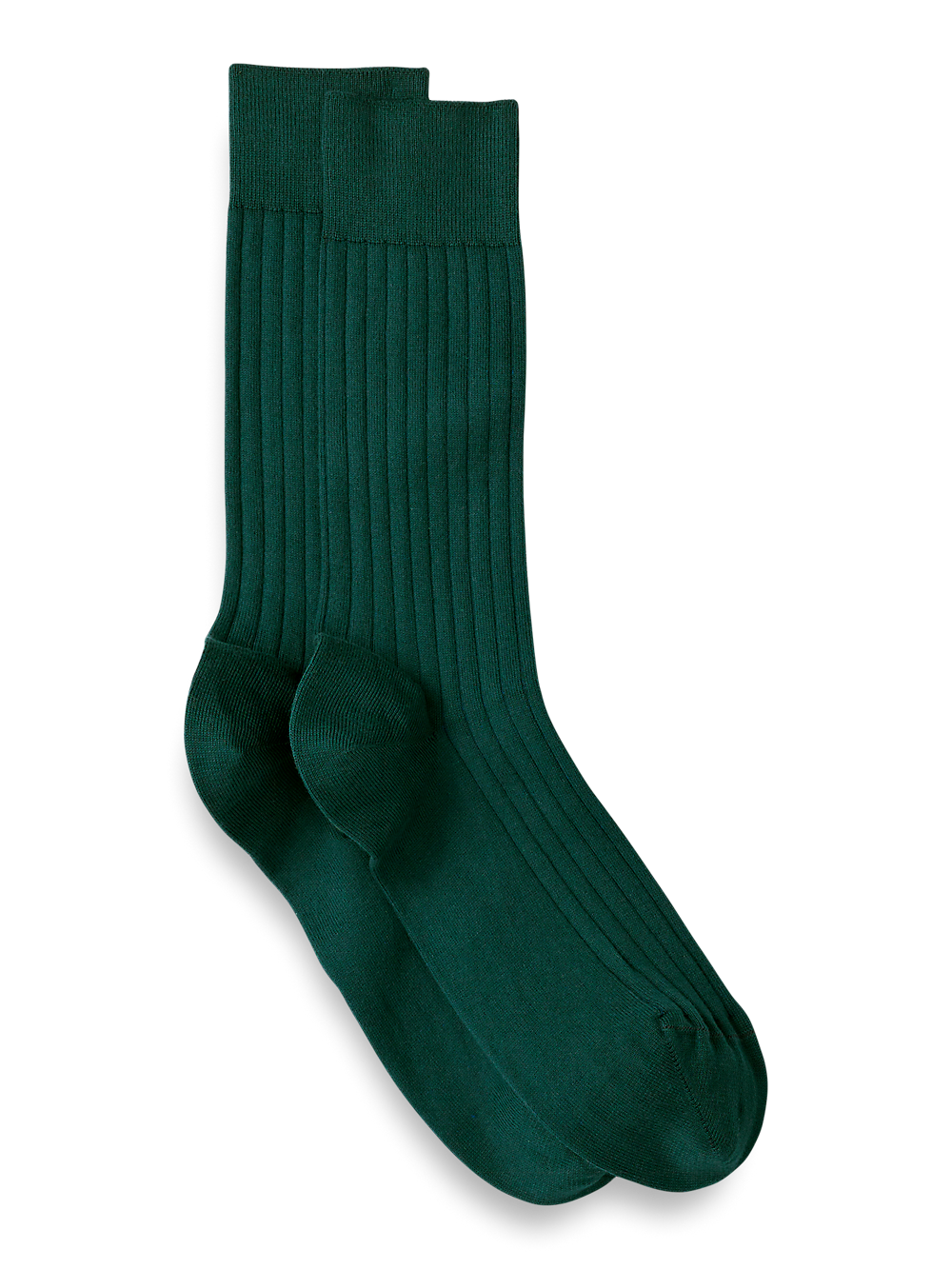 Product Image of Solid Rib With Contrast Cotton Blend Sock-Green/Blue