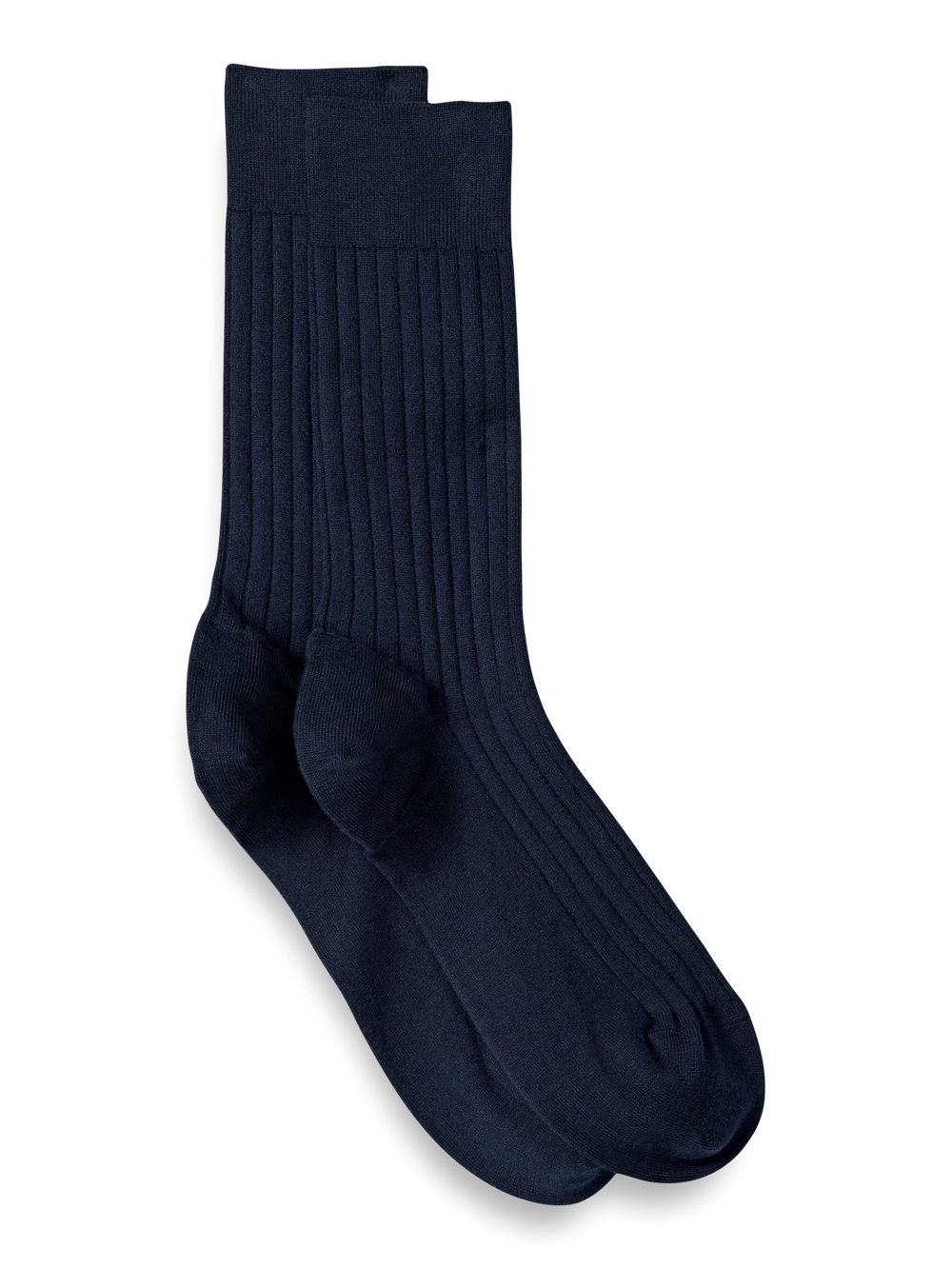 Product Image of Solid Cotton Blend Socks-Navy/Blue