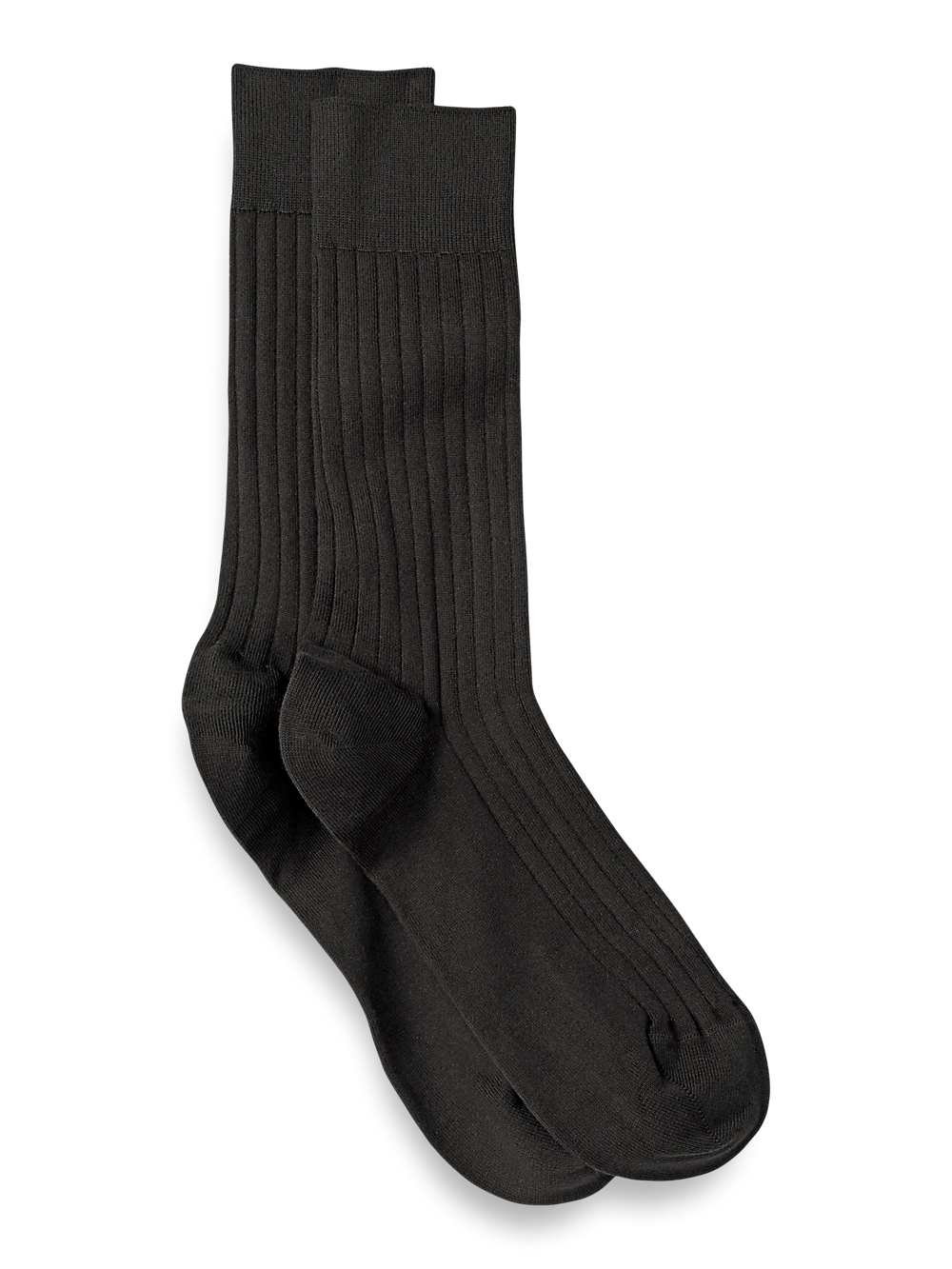 Product Image of Solid Cotton Blend Sock-Grey/Tan