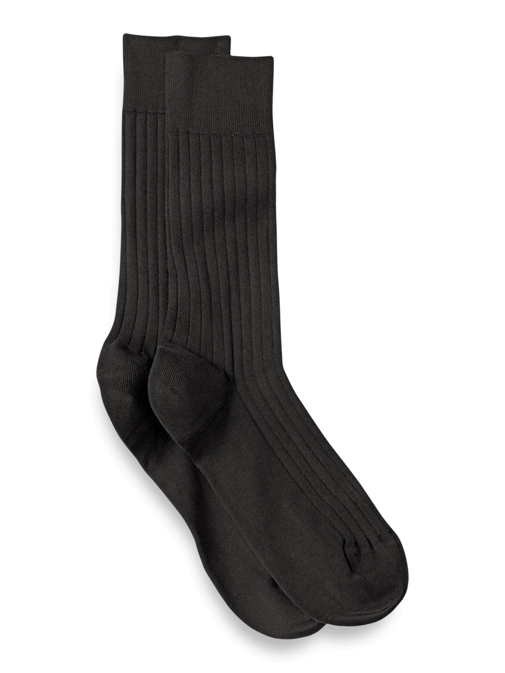 Product Image of Solid Rib With Contrast Cotton Blend Sock-Grey/Tan