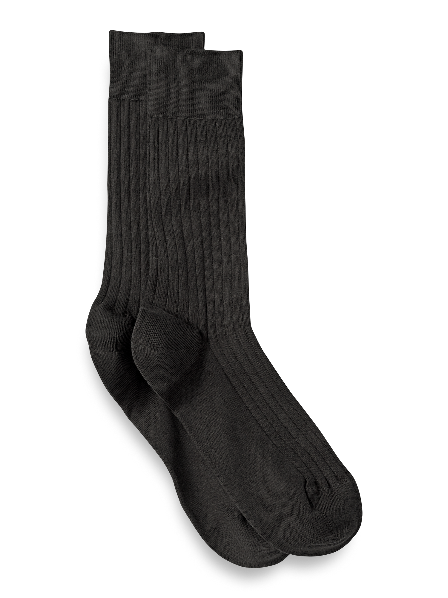 Solid Rib With Contrast Cotton Blend Sock - Grey/tan