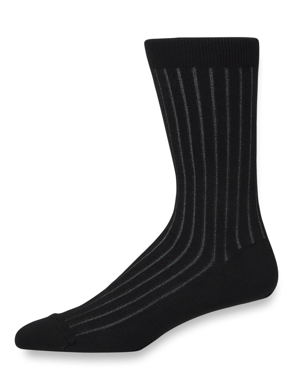 Alternate Image of Solid Rib With Contrast Cotton Blend Sock-1