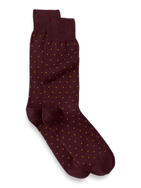 Dot Cotton Blend Sock - Burgundy Multi