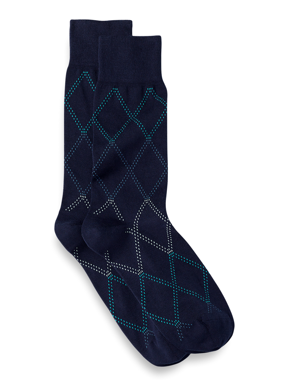 Product Image of Windowpane Cotton Blend Sock-Navy Multi