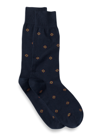 Medallion Cotton Blend Sock - Navy