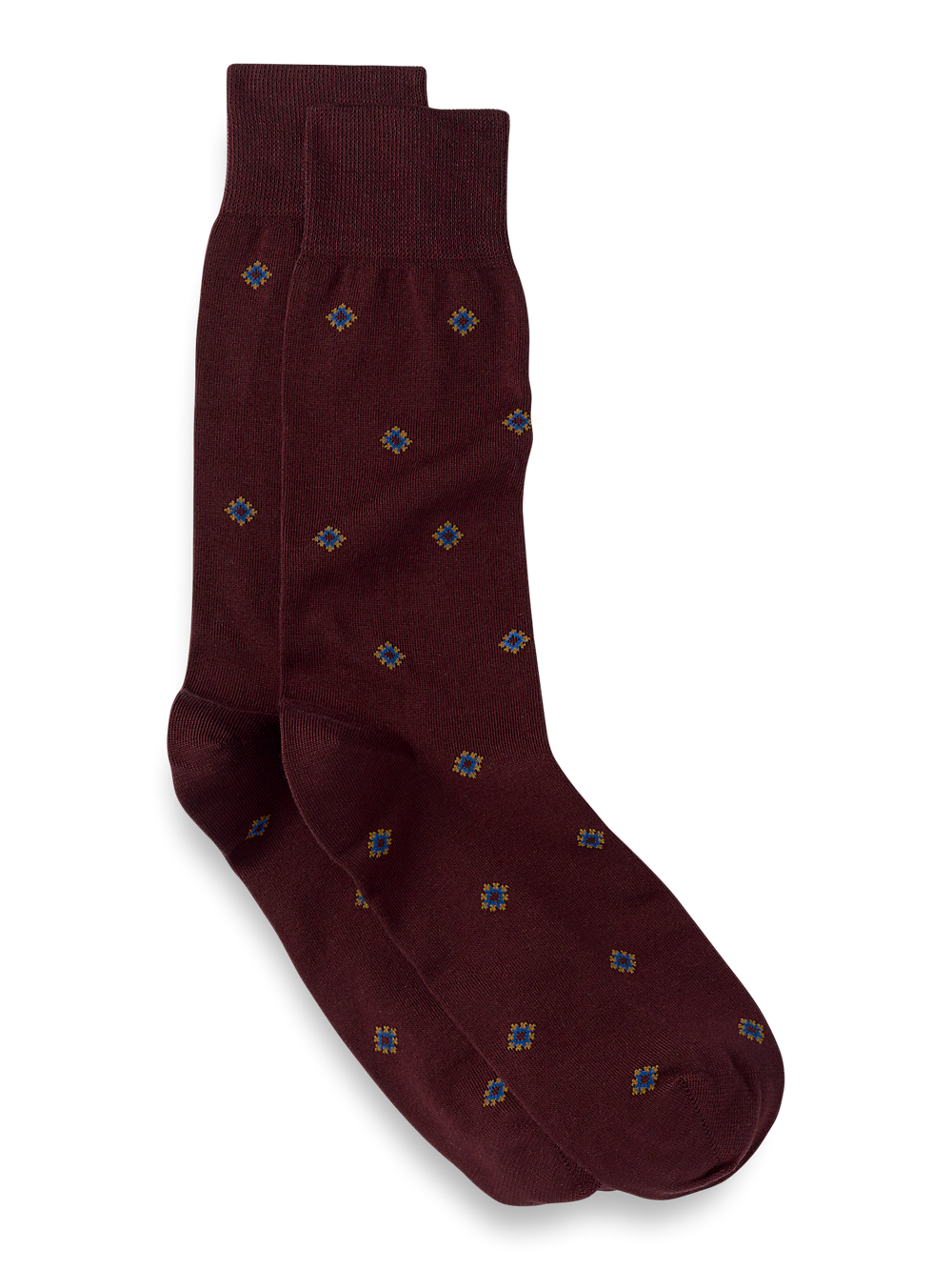 Product Image of Medallion Cotton Blend Sock-Burgundy