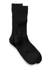 Solid Rib Cotton Blend Sock - Black