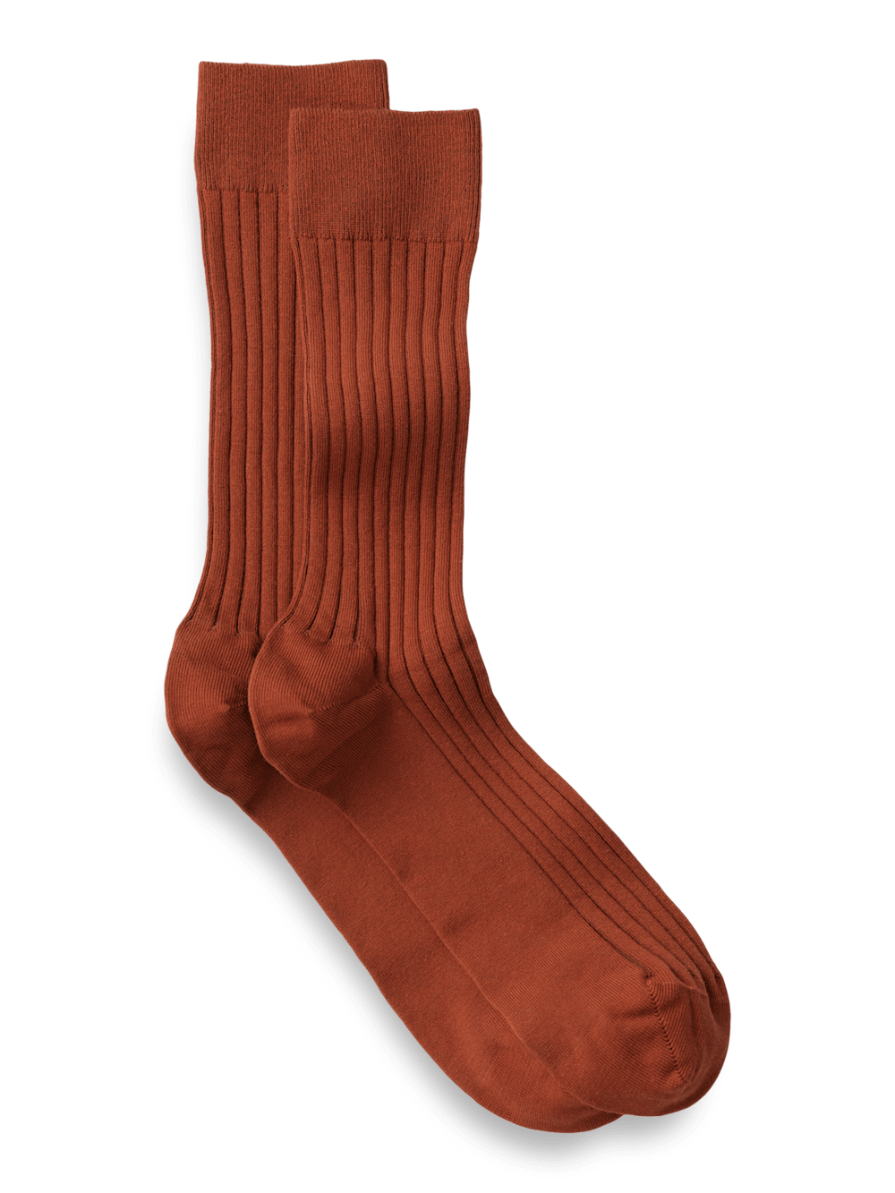 Product Image of Solid Rib Cotton Blend Sock-Rust