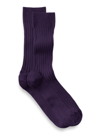 Solid Rib Cotton Blend Sock - Purple