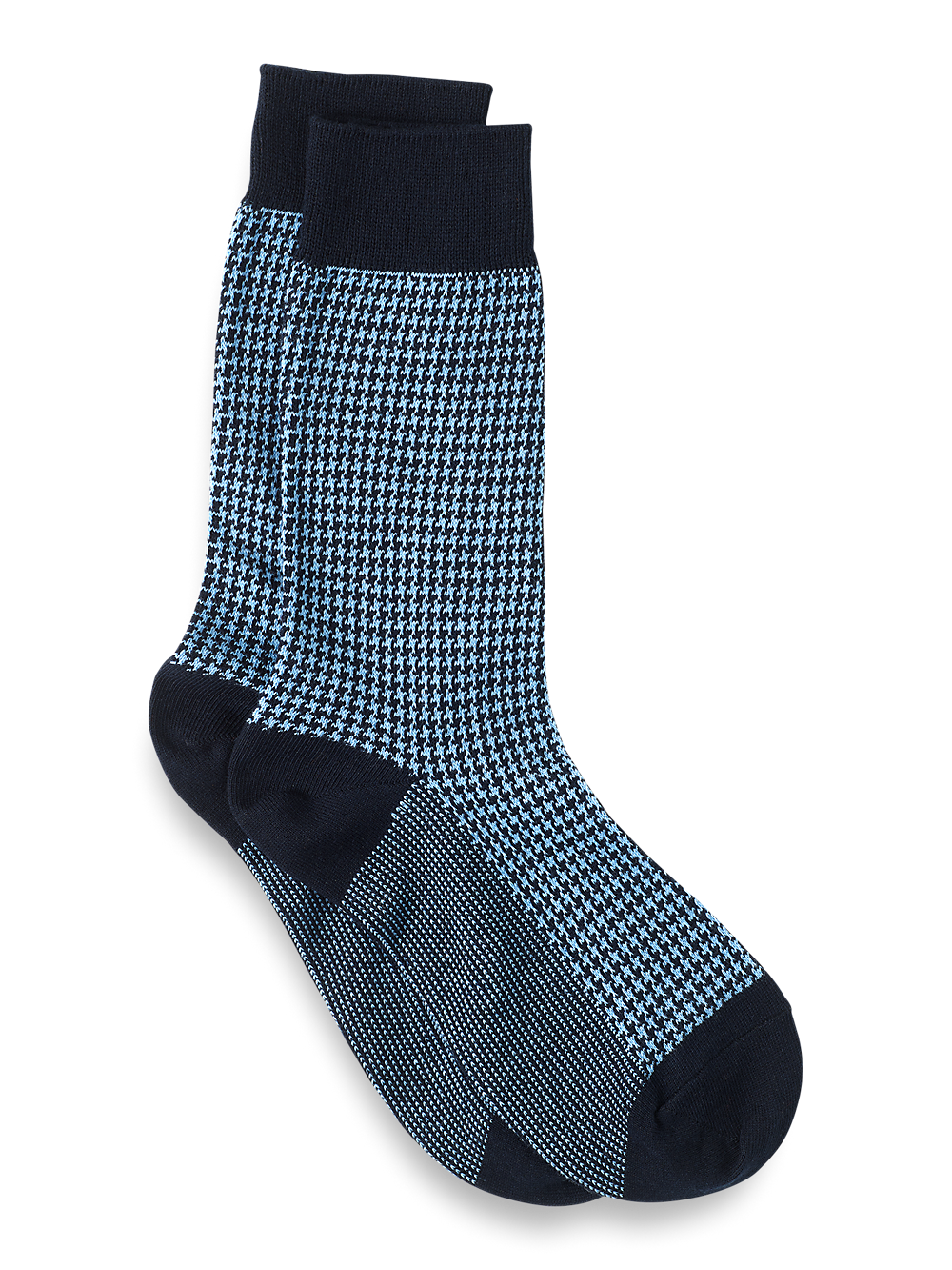 Product Image of Houndstooth Cotton Blend Sock-Navy