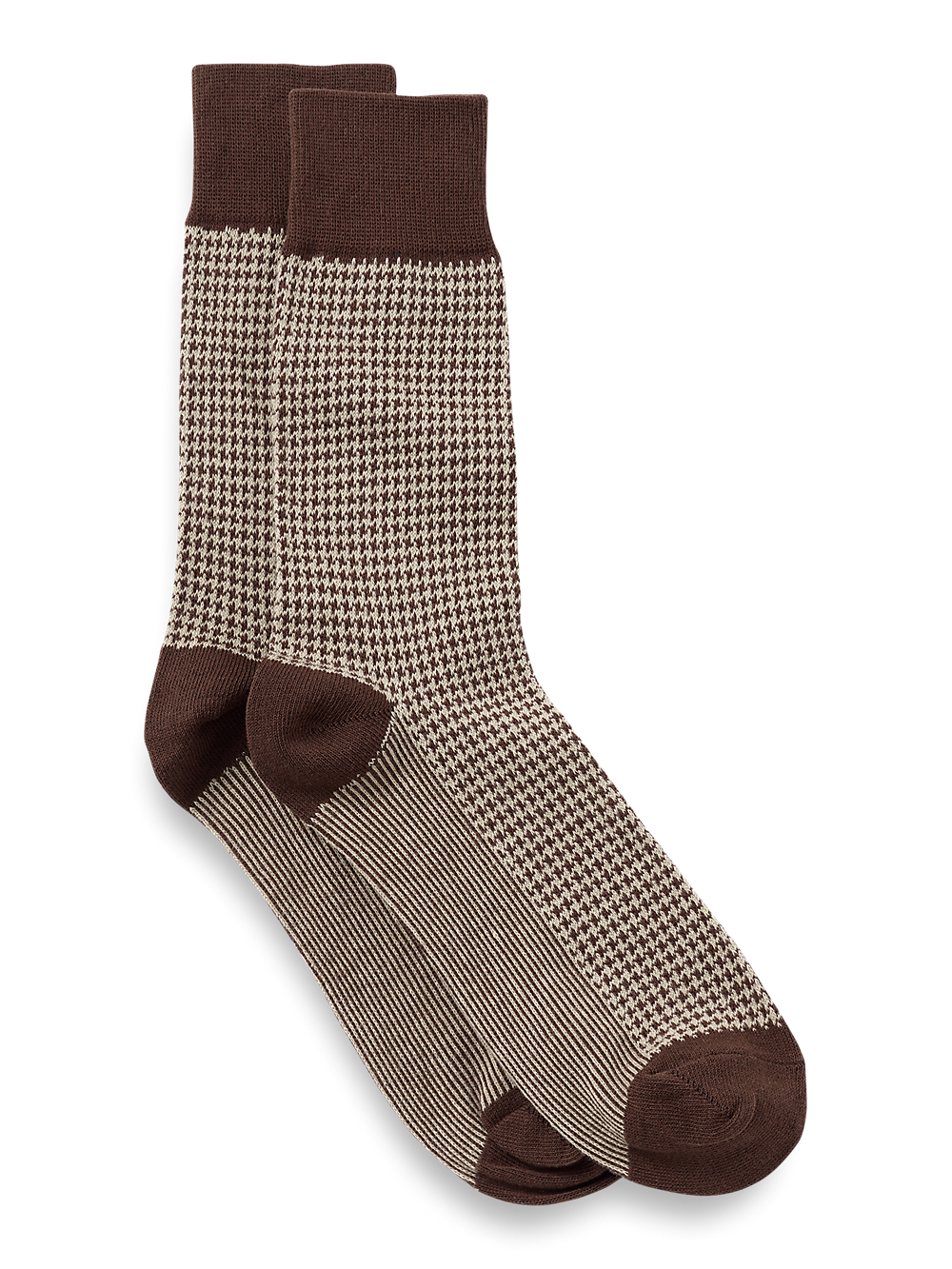 Product Image of Houndstooth Cotton Blend Sock-Brown