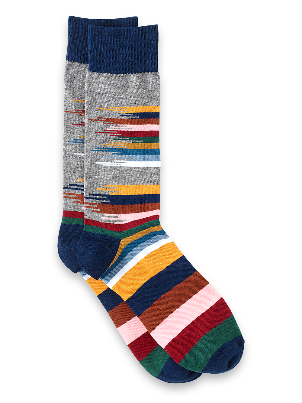 Product Image of Brush Strokes Cotton Blend Sock-Grey Multi