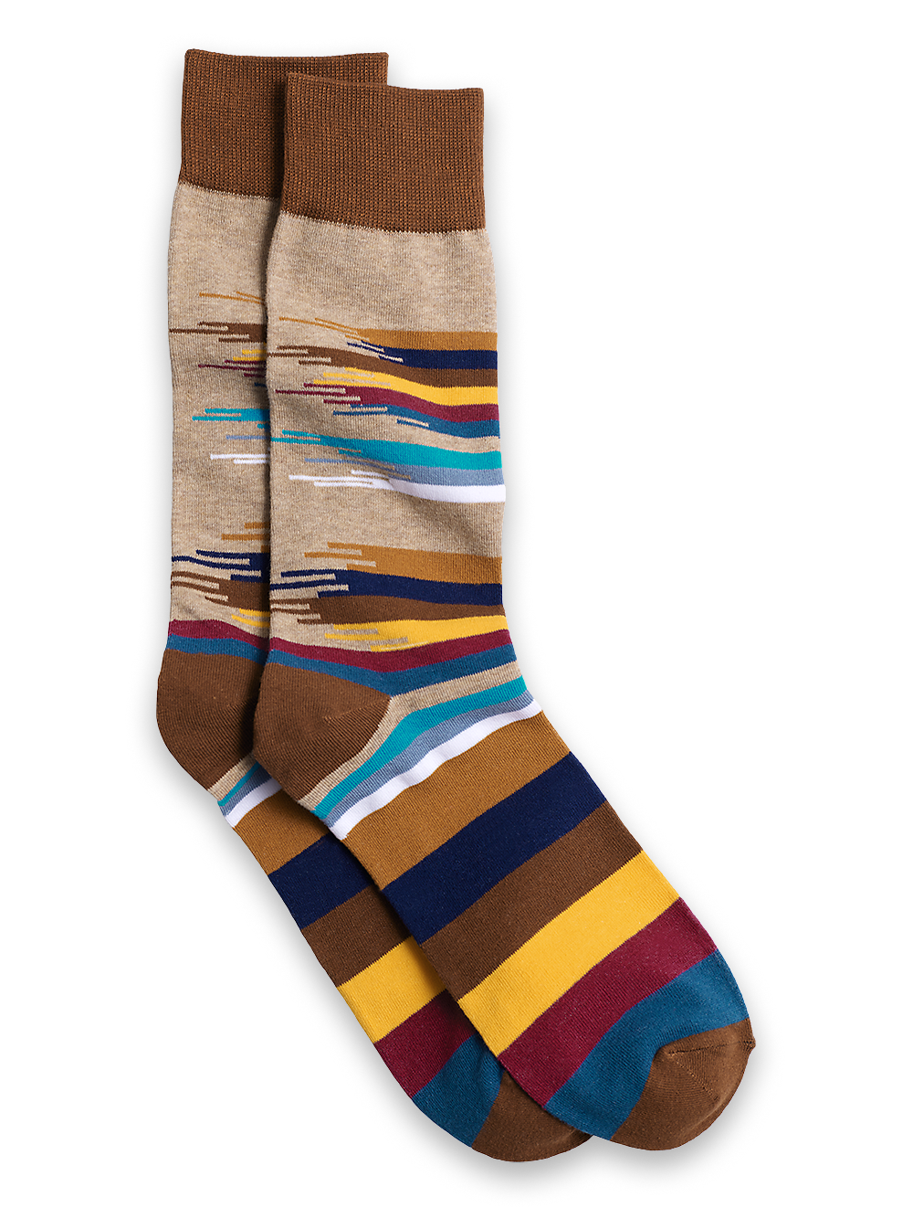 Product Image of Brush Strokes Cotton Blend Sock-Brown Multi