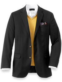 Classic Fit Wool Travel Blazer - Black