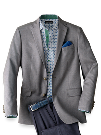 Classic Fit Wool Travel Blazer - Pearl Grey