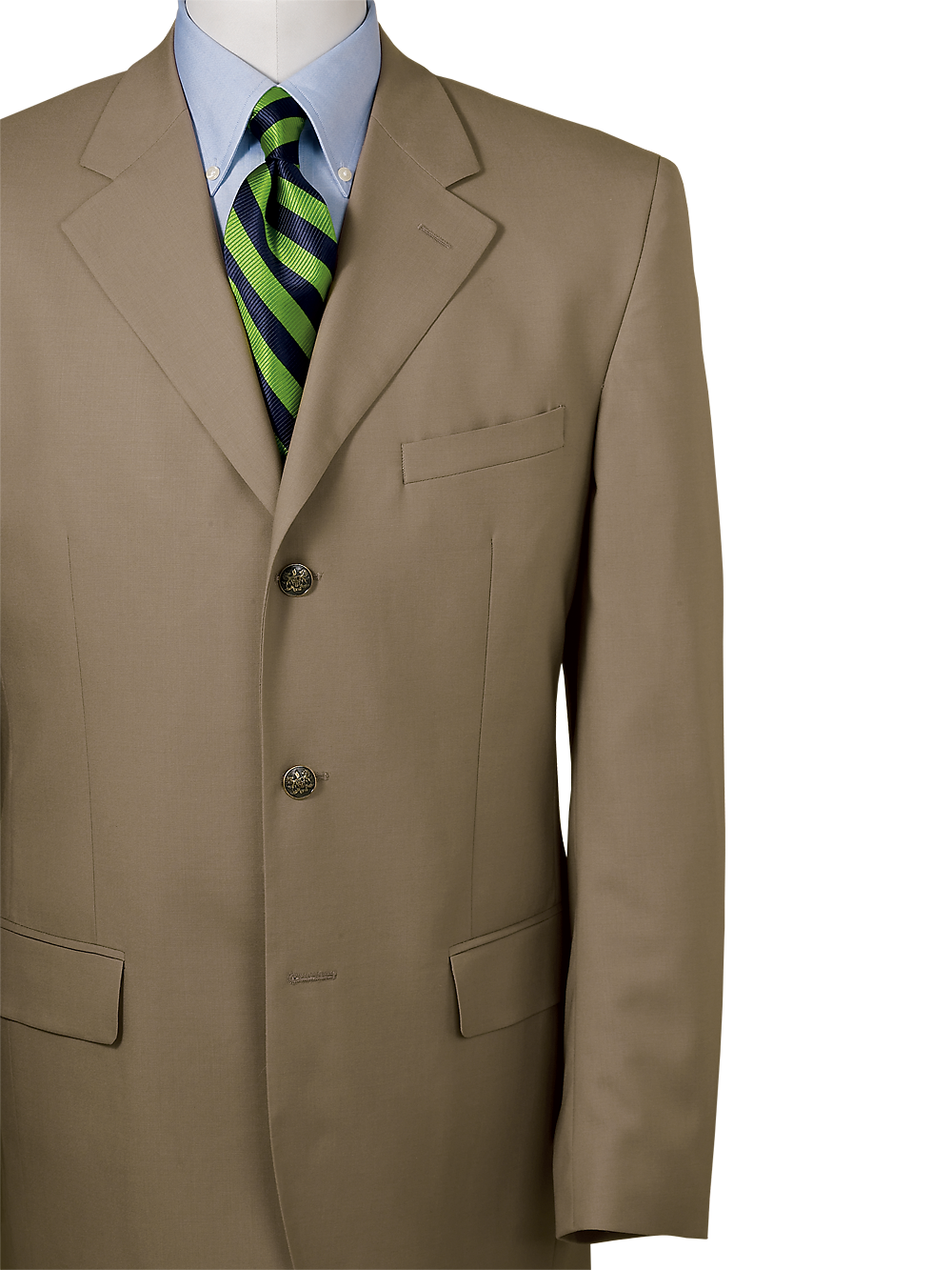 Product Image of 100% Wool Three-button Travel Blazer-British Tan