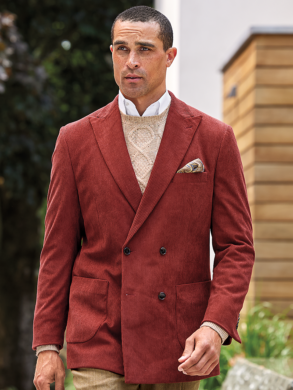 Alternate Image of Corduroy Double Breasted Peak Lapel Sport Coat-1