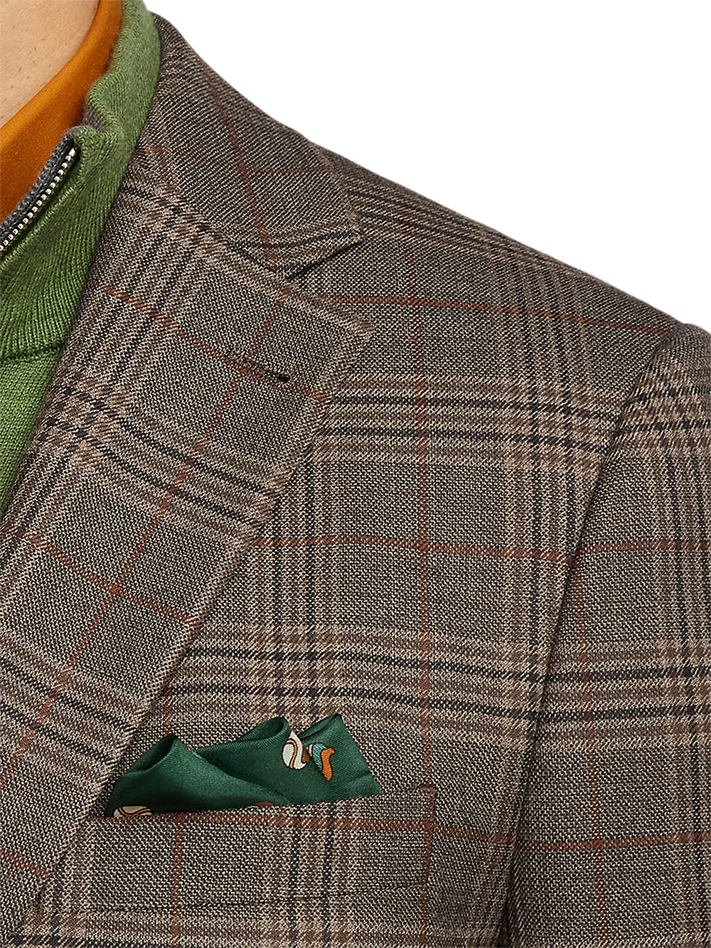 Alternate Image of Wool Plaid Single Breasted Notch Lapel Sport Coat-5