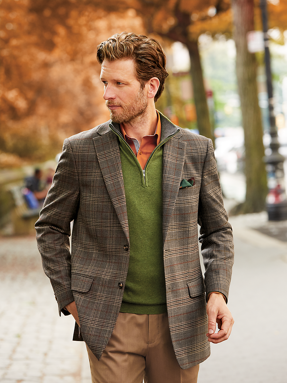 Alternate Image of Wool Plaid Single Breasted Notch Lapel Sport Coat-7