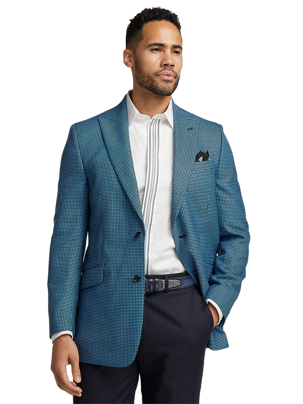 Alternate Image of Wool Houndstooth Single Breasted Peak Lapel Sport Coat-1