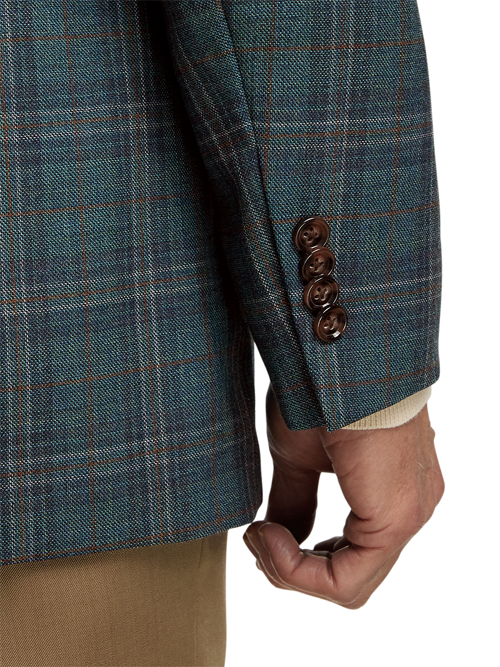 Alternate Image of Wool Plaid Single Breasted Peak Lapel Sport Coat-2