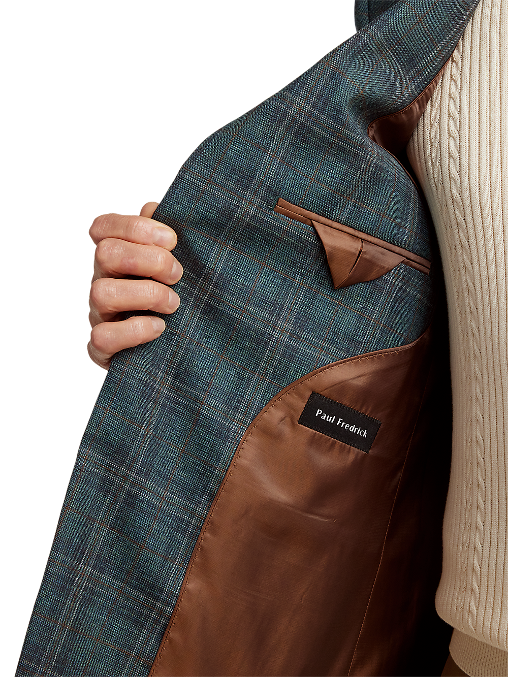 Alternate Image of Wool Plaid Single Breasted Peak Lapel Sport Coat-3