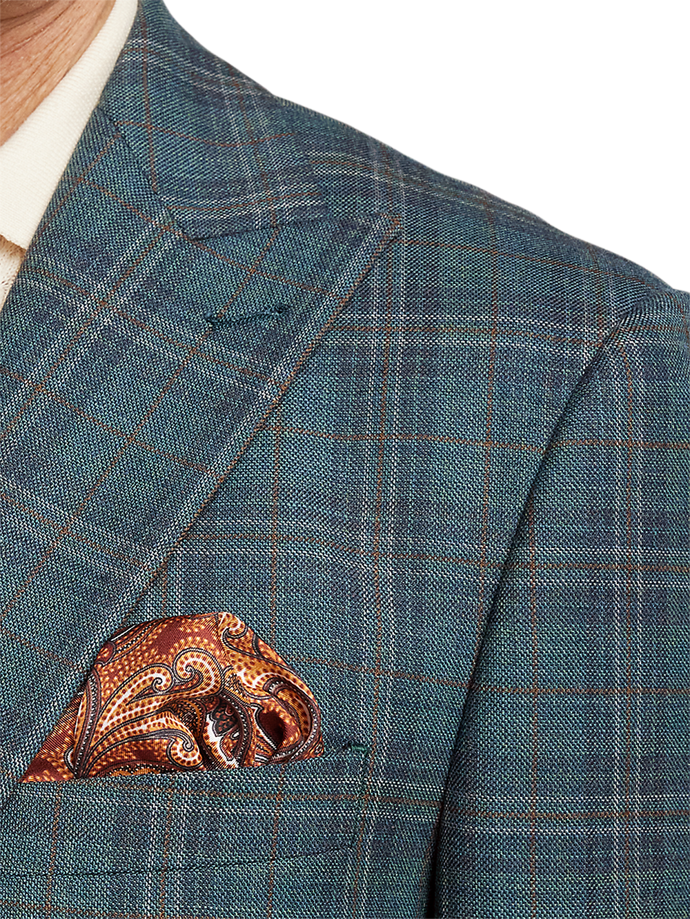 Alternate Image of Wool Plaid Single Breasted Peak Lapel Sport Coat-5