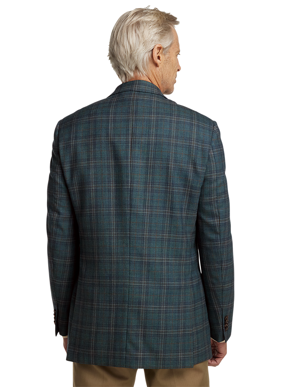 Alternate Image of Wool Plaid Single Breasted Peak Lapel Sport Coat-6